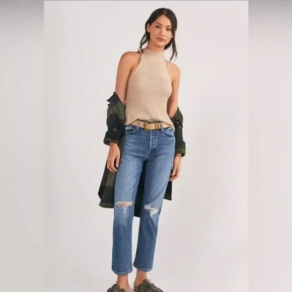 Mother Jeans Womens 27 The Tomcat Distressed Seriously Truce High Rise Straight - Picture 15 of 15